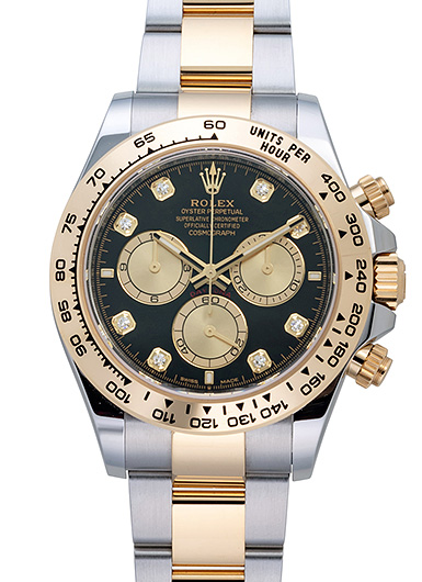 DAYTONA126503GBRIGHT-BLACK/GOLDEN/8P-DIAMOND 126503G